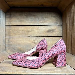 Louise Et Cie JOLON Modish Leopard Pointed-Toe Block Heel Pump. Women’s 6.5
